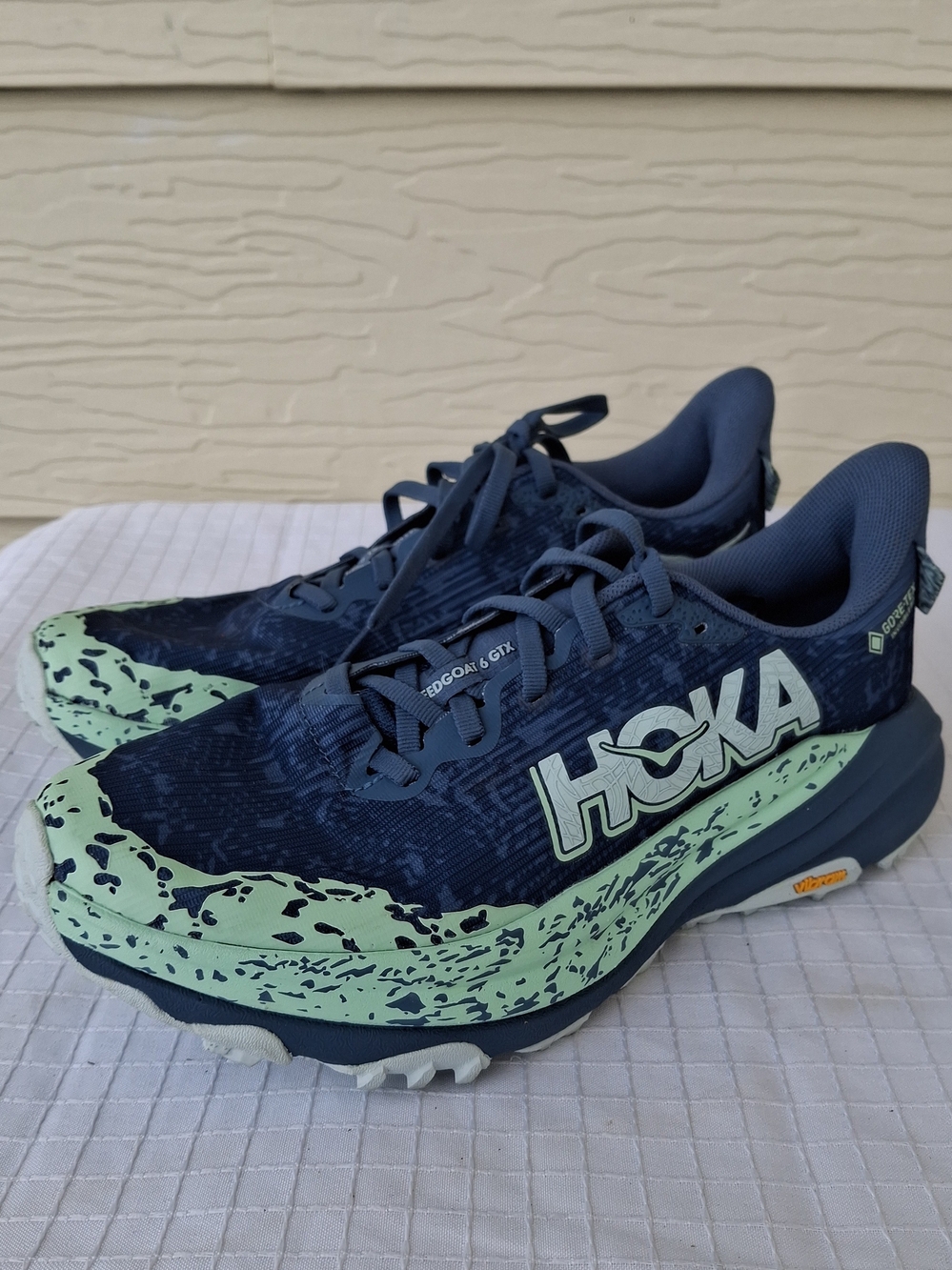 HOKA Speedgoat 6 GTX GORE-TEX Women’s Trail Running Sneakers Blue/Green Sz 8B